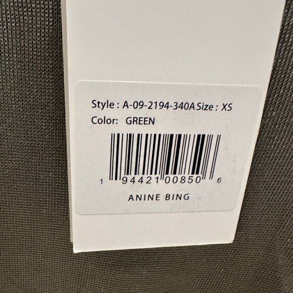 Anine Bing Top, Green, XS - NWT - Picture 6 of 7